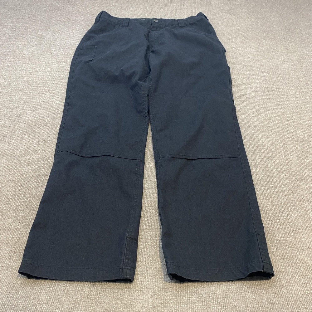 Walls Pants Men 34x32 Black Canvas Carpenter Double Knee Rugged Workwear Utility